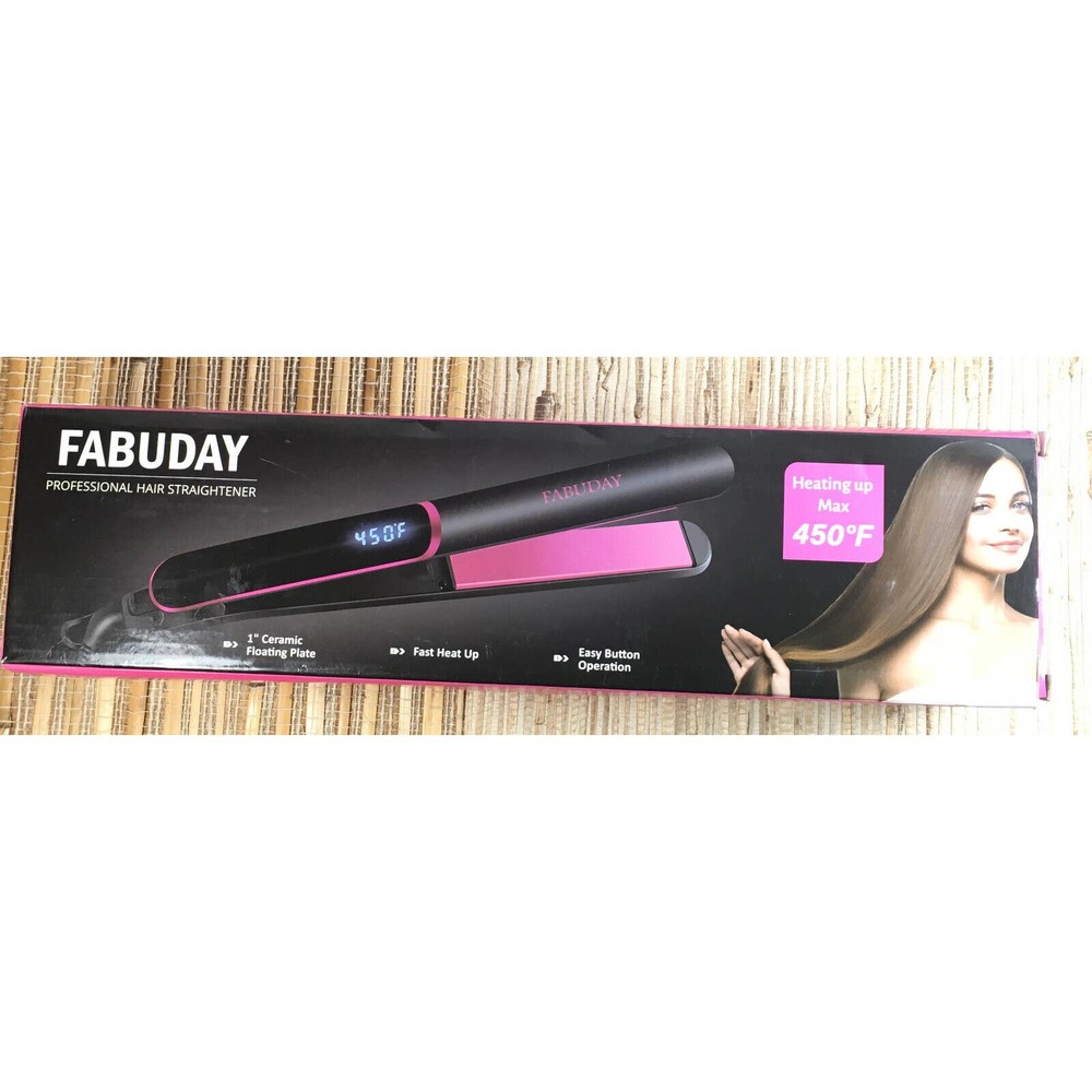 Fabuday Flat Iron Hair Straightener w Glove and Hair Clips